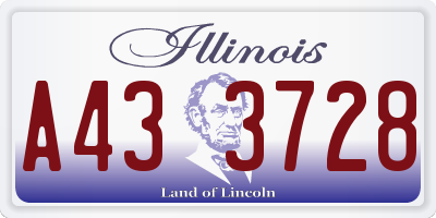 IL license plate A433728