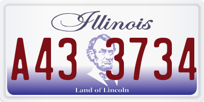 IL license plate A433734