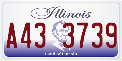IL license plate A433739