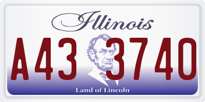 IL license plate A433740