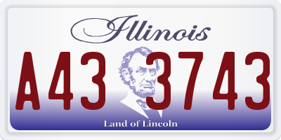 IL license plate A433743