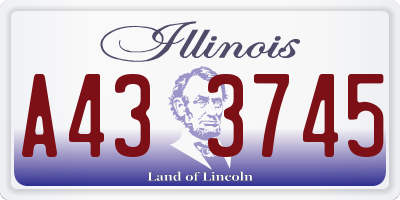 IL license plate A433745