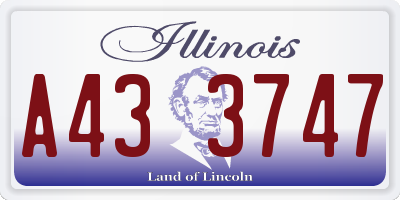 IL license plate A433747