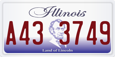 IL license plate A433749