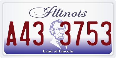 IL license plate A433753