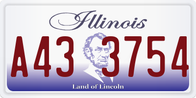 IL license plate A433754