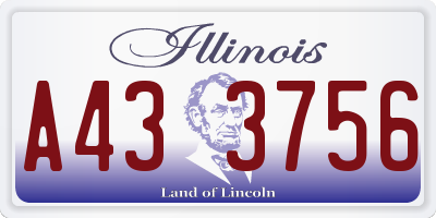 IL license plate A433756