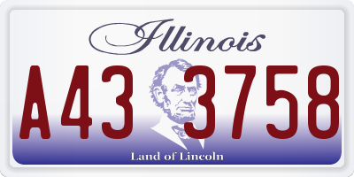 IL license plate A433758