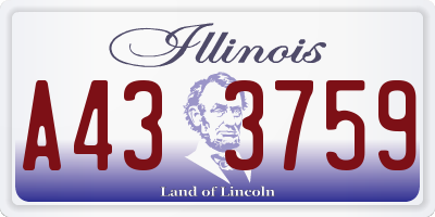 IL license plate A433759