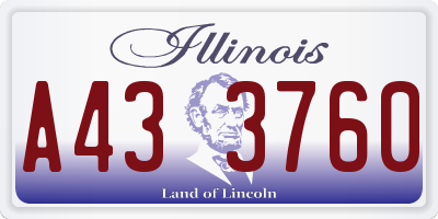 IL license plate A433760