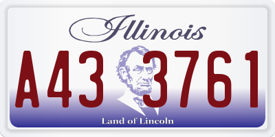 IL license plate A433761