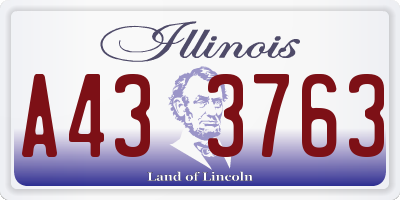 IL license plate A433763