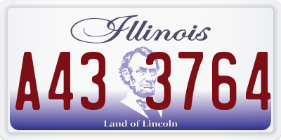 IL license plate A433764