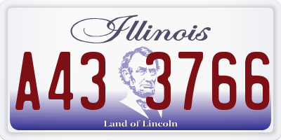 IL license plate A433766