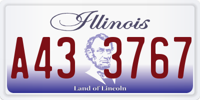 IL license plate A433767