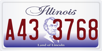 IL license plate A433768