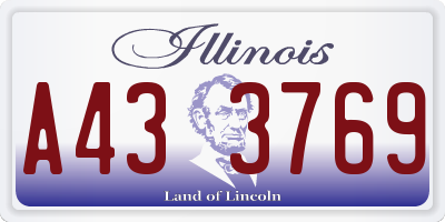 IL license plate A433769
