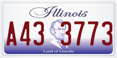 IL license plate A433773