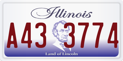 IL license plate A433774
