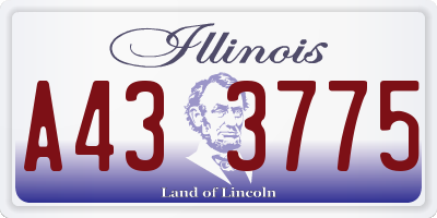 IL license plate A433775