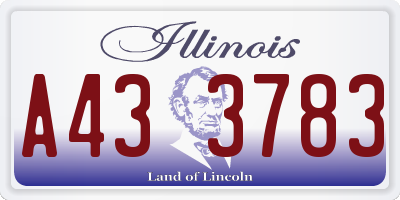 IL license plate A433783