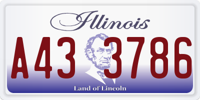 IL license plate A433786