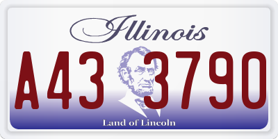 IL license plate A433790