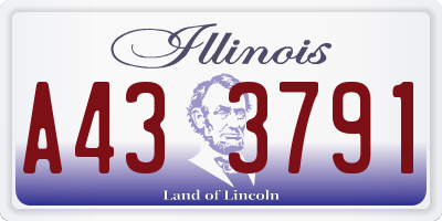 IL license plate A433791