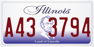 IL license plate A433794