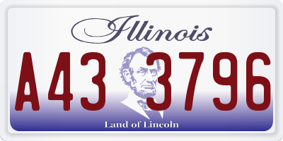 IL license plate A433796