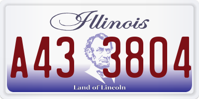 IL license plate A433804