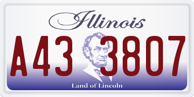 IL license plate A433807