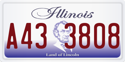 IL license plate A433808