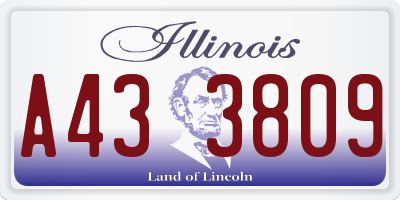IL license plate A433809