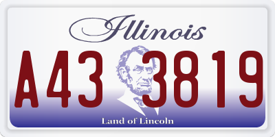 IL license plate A433819