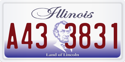 IL license plate A433831
