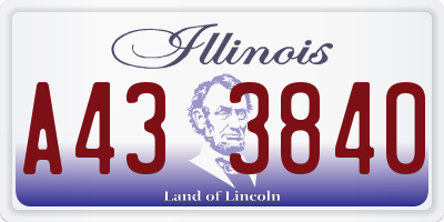 IL license plate A433840