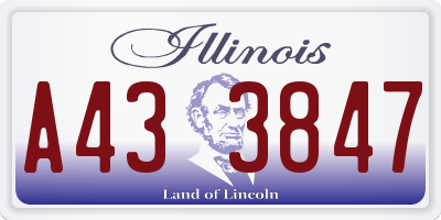 IL license plate A433847
