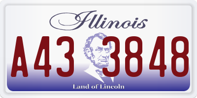 IL license plate A433848