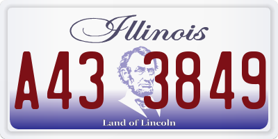 IL license plate A433849