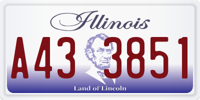 IL license plate A433851