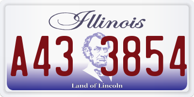 IL license plate A433854