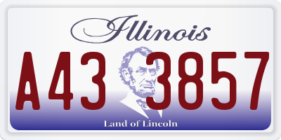 IL license plate A433857
