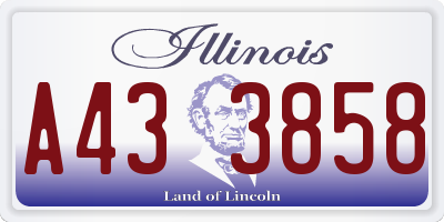 IL license plate A433858