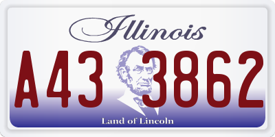 IL license plate A433862