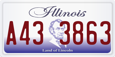 IL license plate A433863