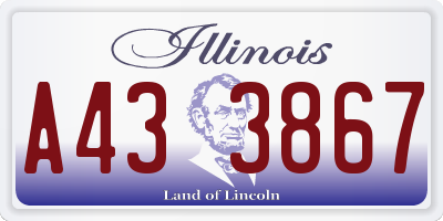 IL license plate A433867
