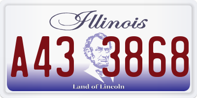 IL license plate A433868