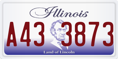 IL license plate A433873