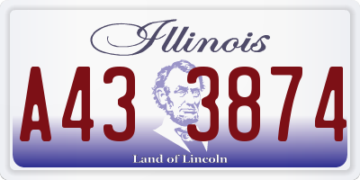 IL license plate A433874
